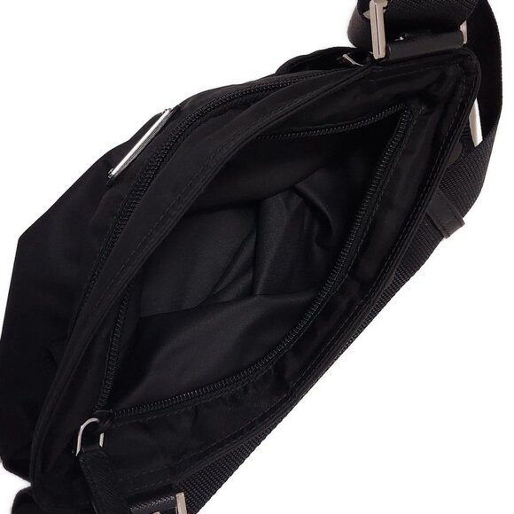 PRADA Black Nylon Leather Shoulder Bag 663-072025 - Picture 6 of 9